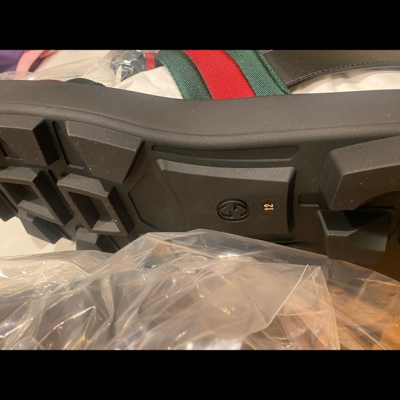 Gucci Men’s Leather and Web Sandals - Picture 10 of 12